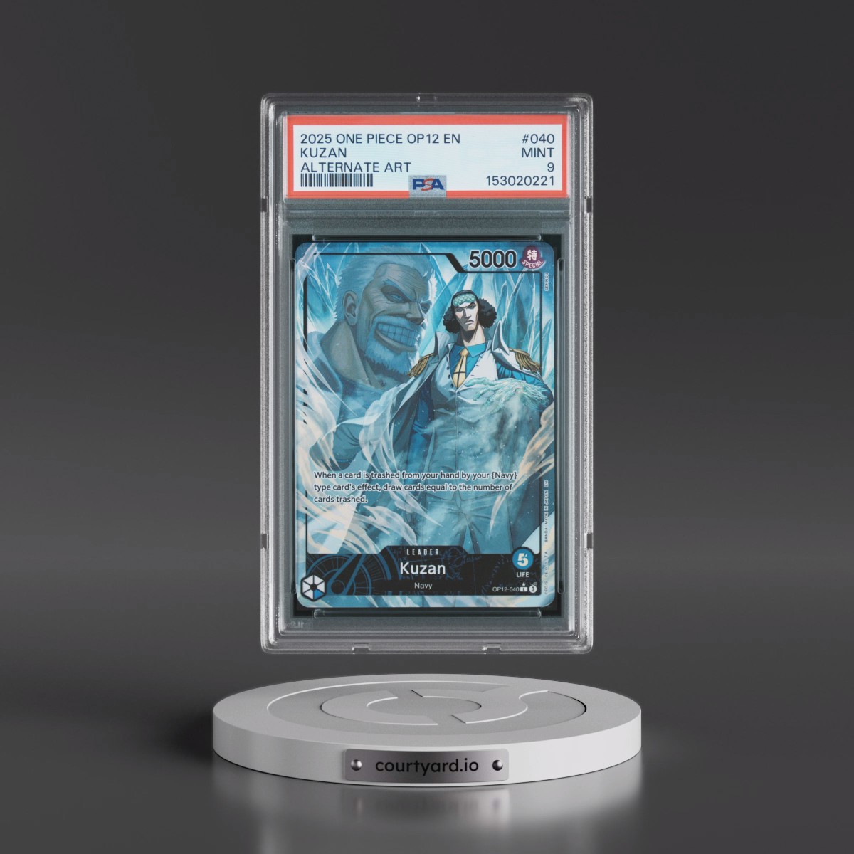 2025 One Piece OP12-Legacy of the Master #040 Kuzan - Alternate Art (PSA 9 MINT)