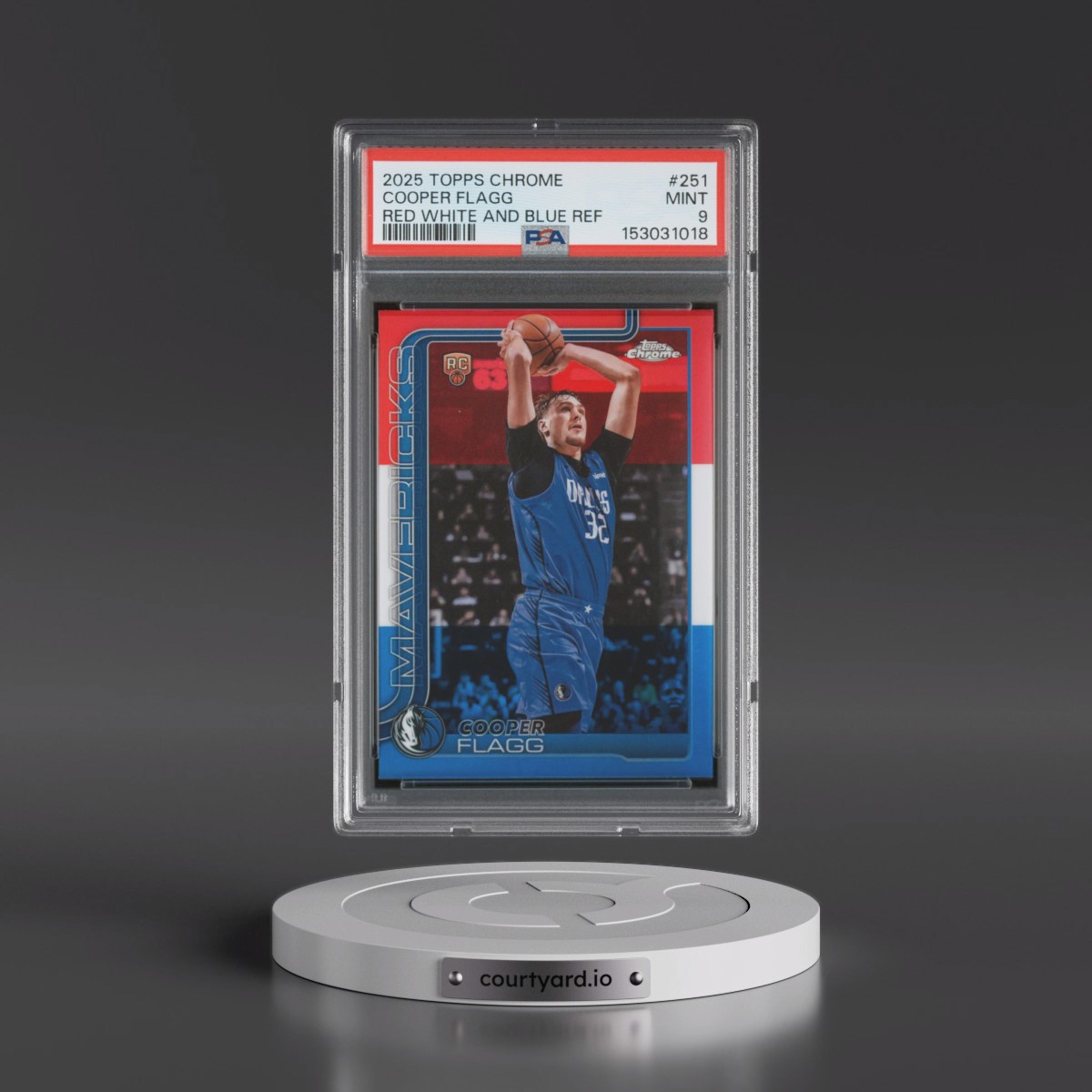 2025 Topps Chrome #251 Cooper Flagg - Red White and Blue Refractor (PSA 9 MINT)