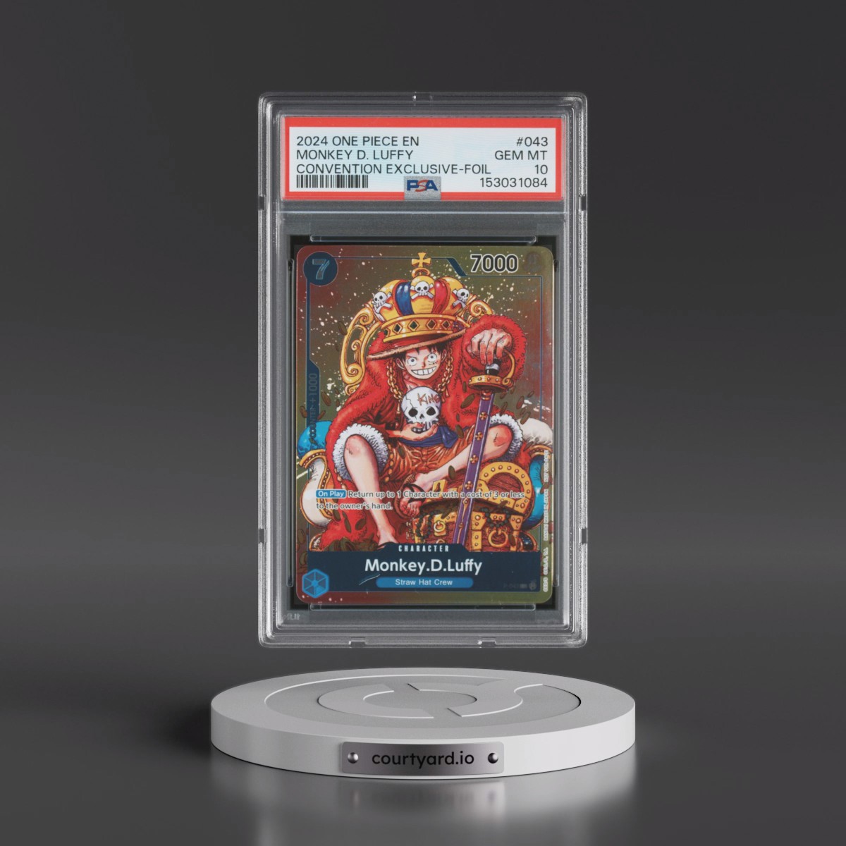 2024 One Piece Promos #043 Monkey D. Luffy - Convention Exclusive-Foil (PSA 10 GEM MINT)