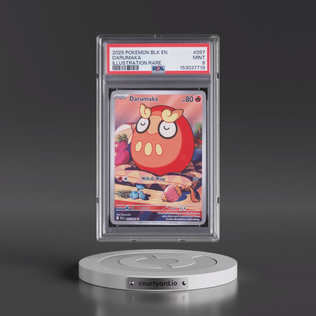 2025 Pokémon Blk EN-Black Bolt #097 Darumaka - Illustration Rare (PSA 9 MINT)