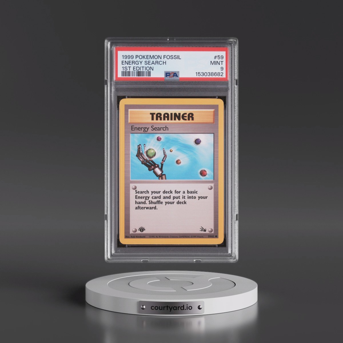 1999 Pokémon Fossil #59 Energy Search - 1st Edition (PSA 9 MINT)