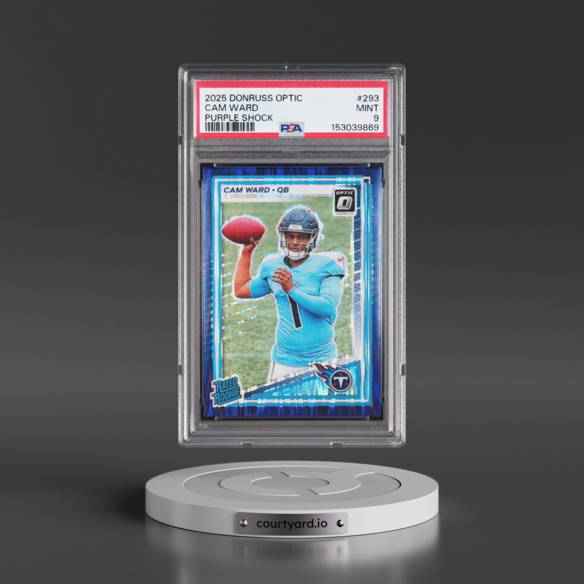 2025 Panini Donruss Optic #293 Cam Ward - Purple Shock (PSA 9 MINT)