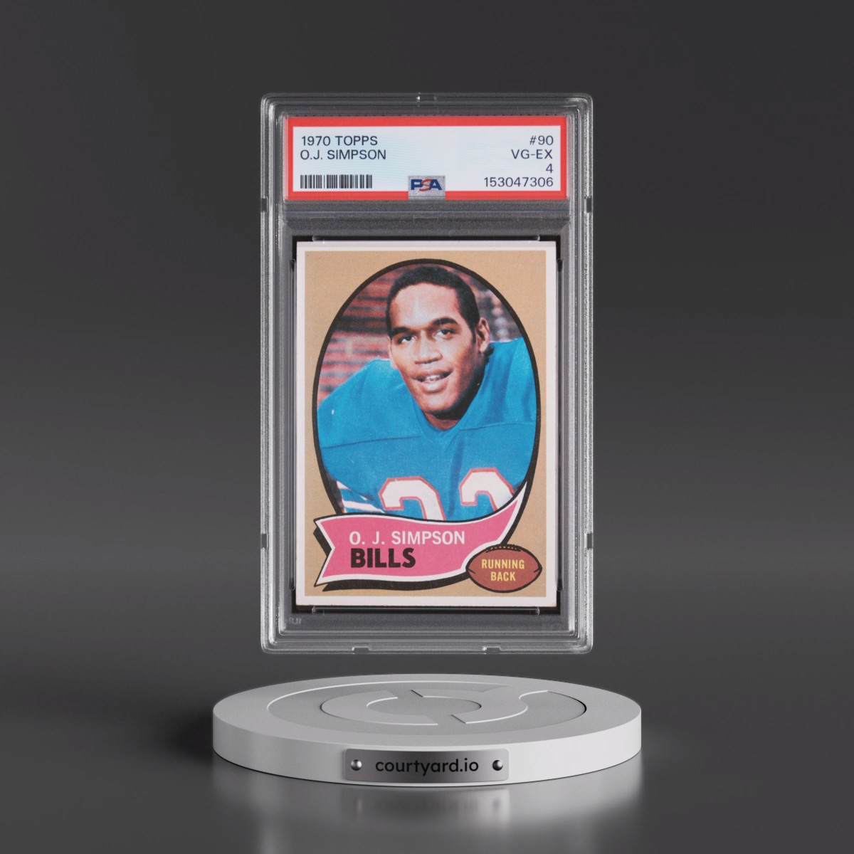 1970 Topps #90 O.J. Simpson (PSA 4 VG-EX)