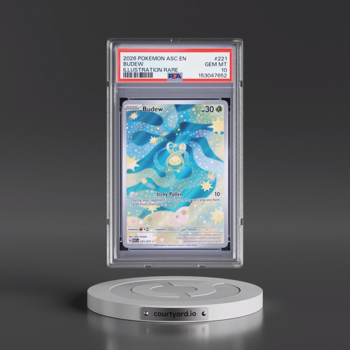 2026 Pokémon Asc EN-Ascended Heroes #221 Budew - Illustration Rare (PSA 10 GEM MINT)