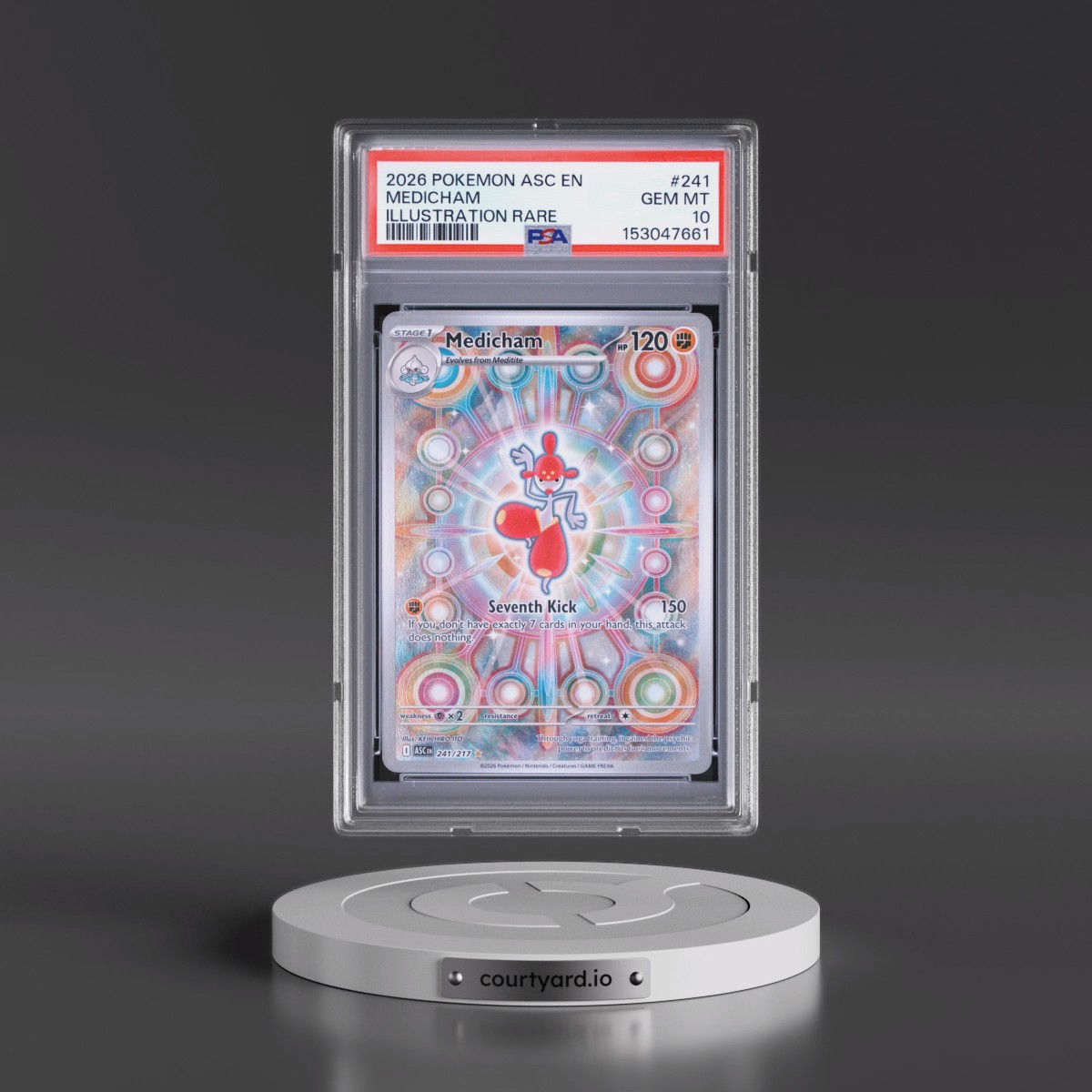2026 Pokémon Asc EN-Ascended Heroes #241 Medicham - Illustration Rare (PSA 10 GEM MINT)