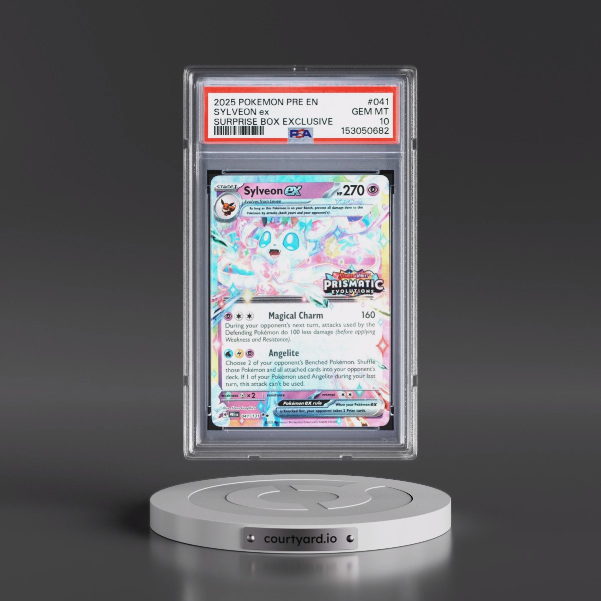 2025 Pokémon Pre EN-Prismatic Evolutions #041 Sylveon EX - Holo Surprise Box Exclusive (PSA 10 GEM MINT)