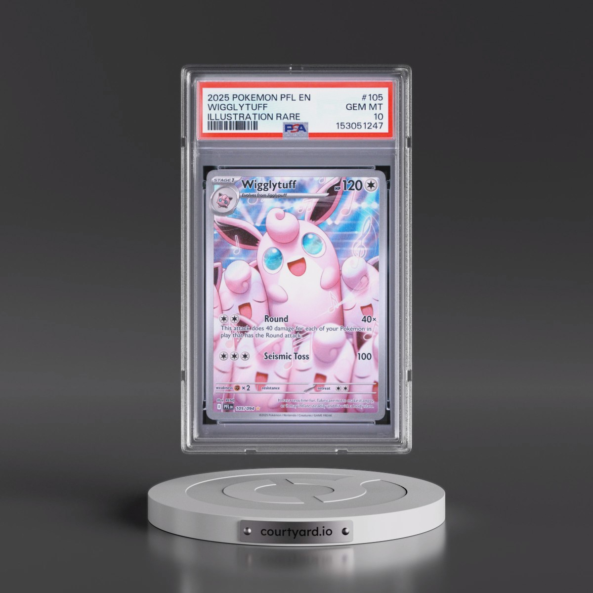 2025 Pokémon Pfl EN-Phantasmal Flames #105 Wigglytuff - Illustration Rare (PSA 10 GEM MINT)