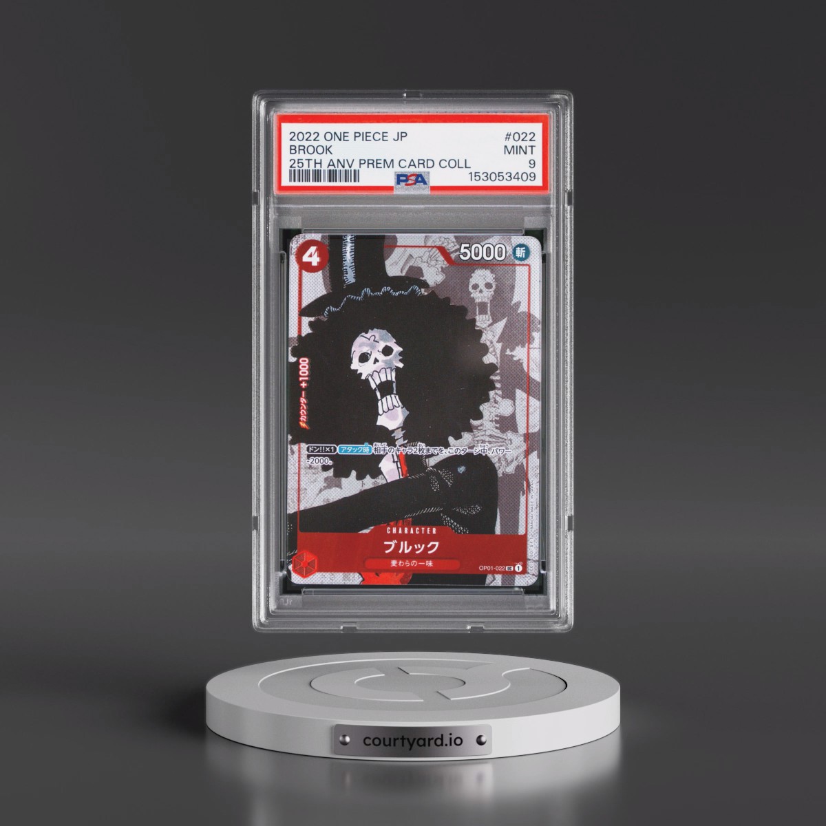 2022 One Piece Japanese 25th Anniversary Premium Card Collection #022 Brook (PSA 9 MINT)