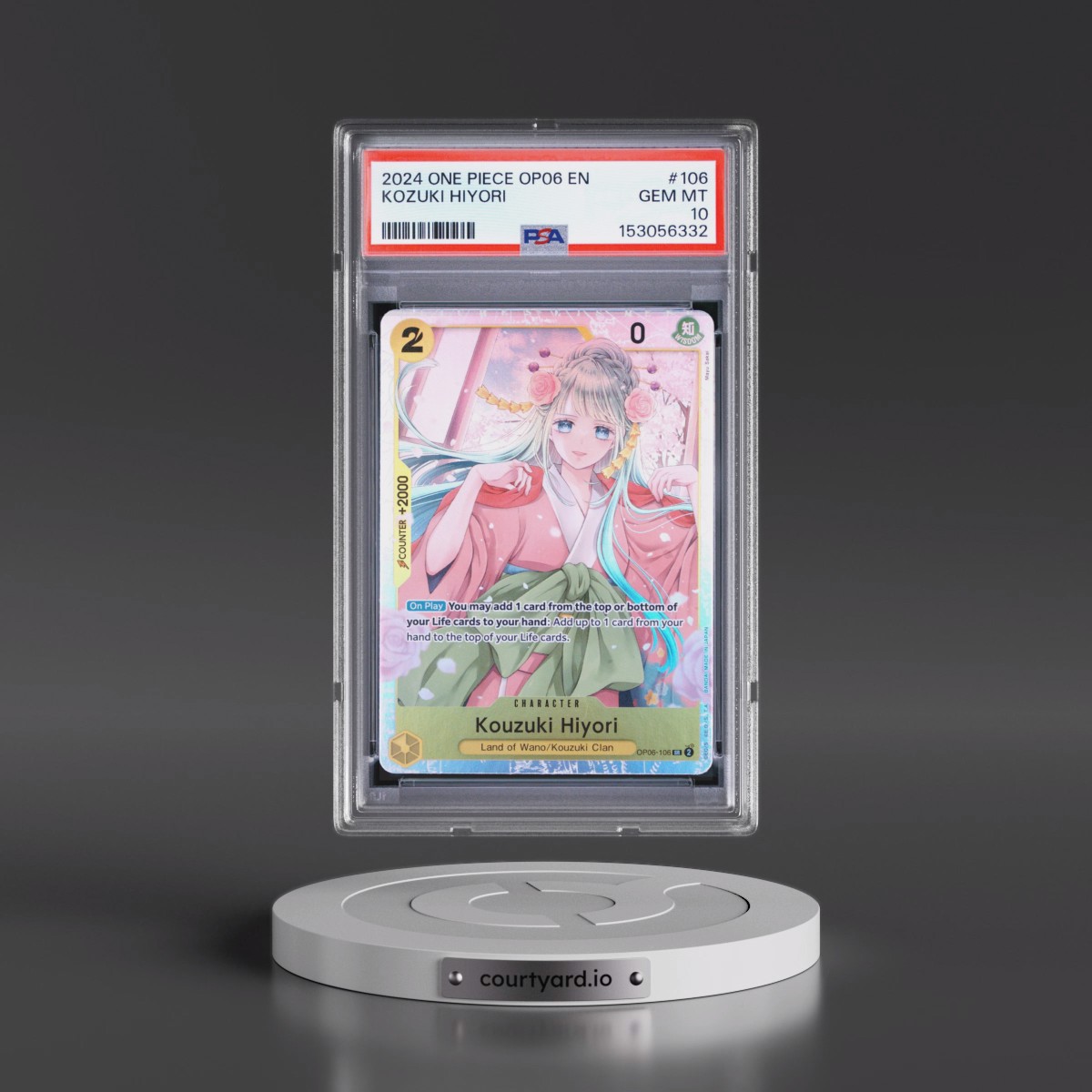 2024 One Piece OP06-Wings of the Captain #106 Kozuki Hiyori (PSA 10 GEM MINT)