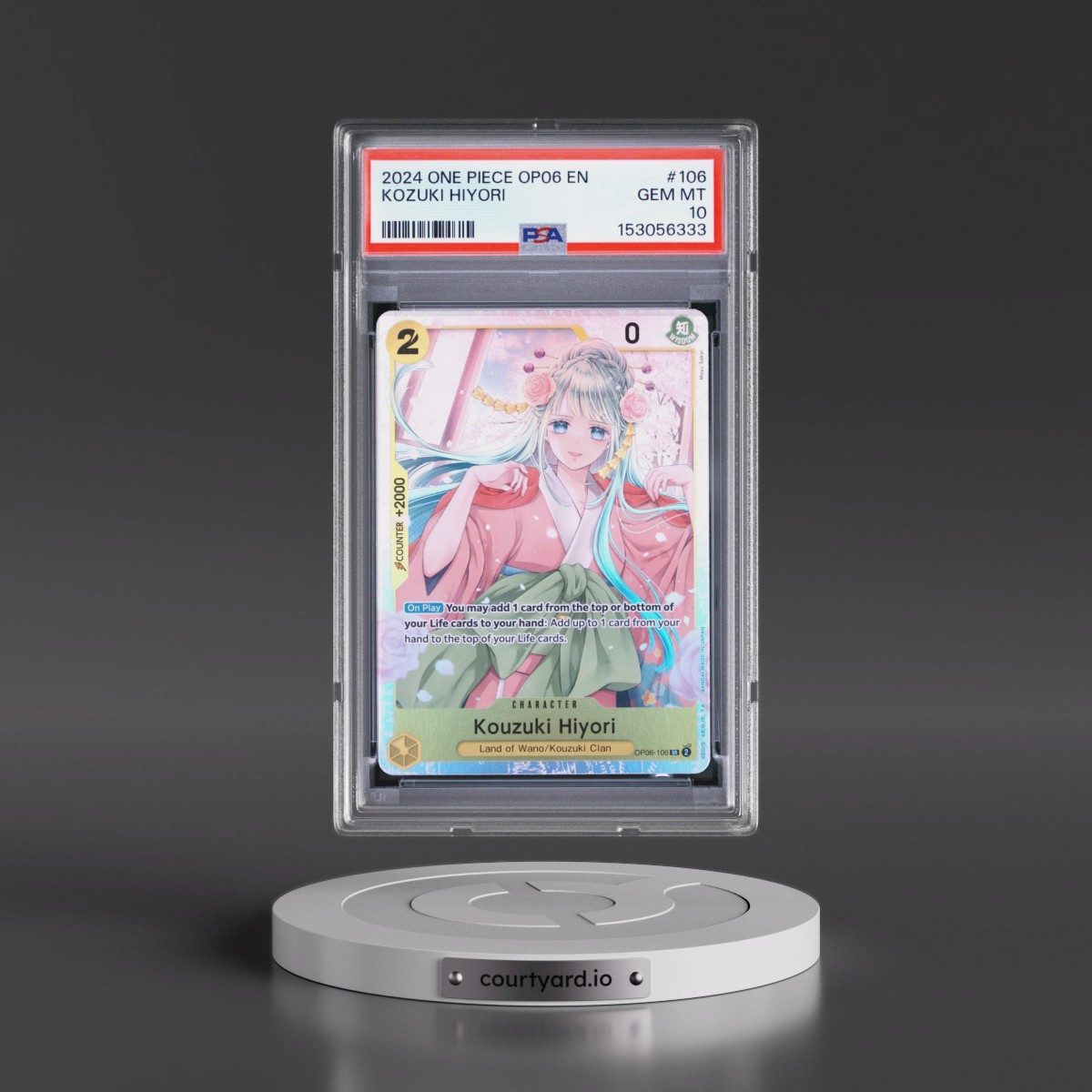 2024 One Piece OP06-Wings of the Captain #106 Kozuki Hiyori (PSA 10 GEM MINT)