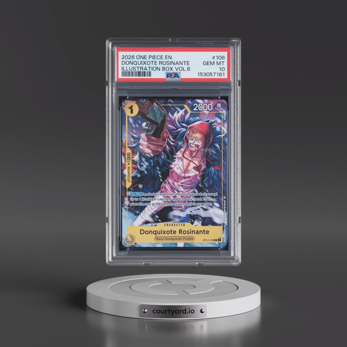 2026 One Piece Promos #108 Donquixote Rosinante - Illustration Box Vol.6 (PSA 10 GEM MINT)