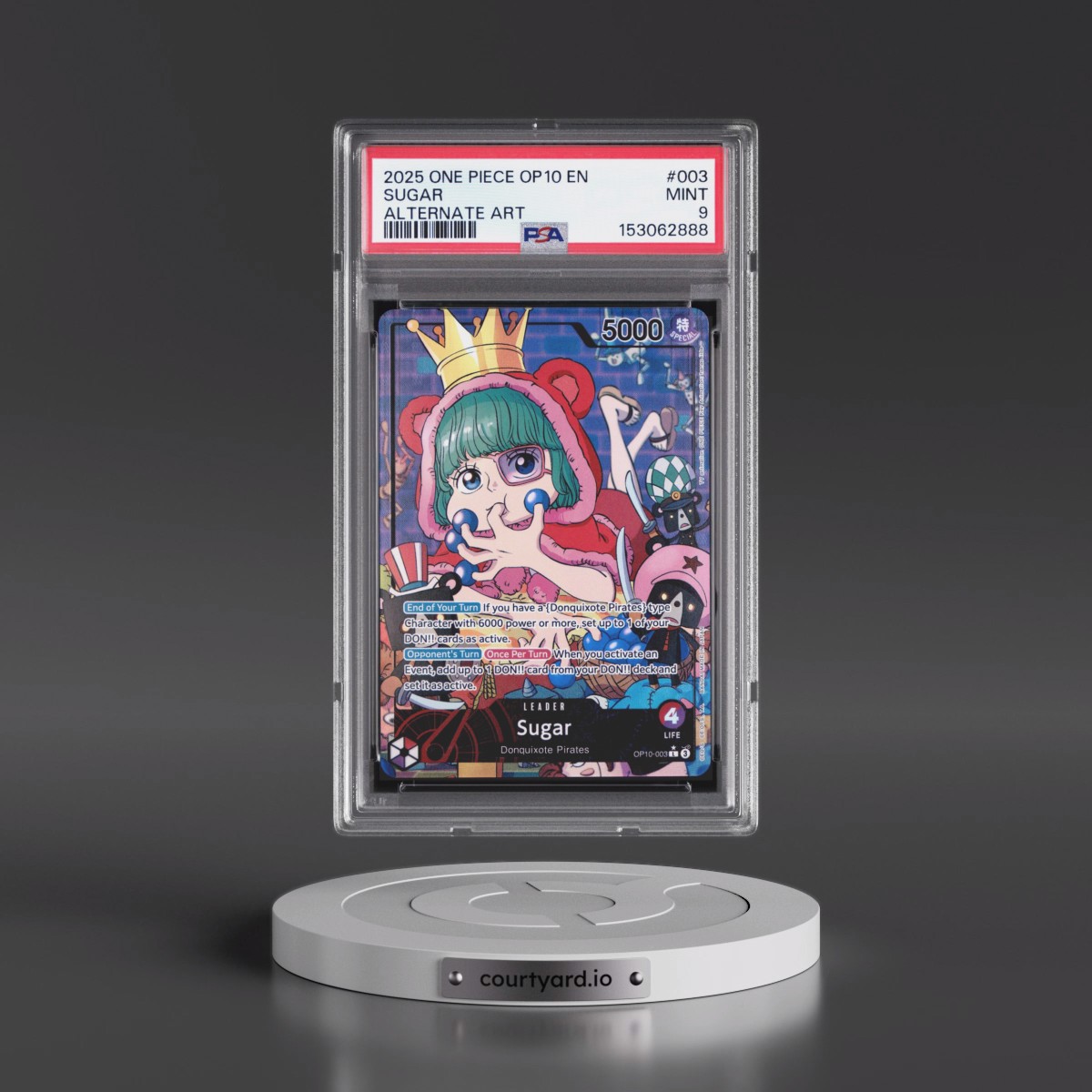 2025 One Piece OP10-Royal Blood #003 Sugar - Alternate Art (PSA 9 MINT)