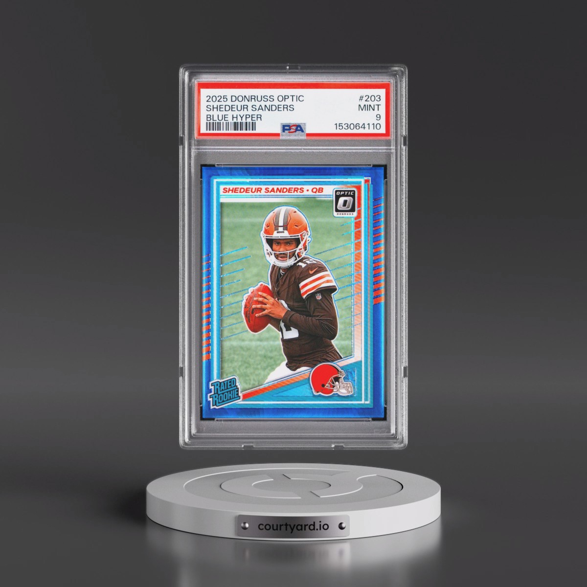 2025 Panini Donruss Optic #203 Shedeur Sanders - Blue Hyper (PSA 9 MINT)