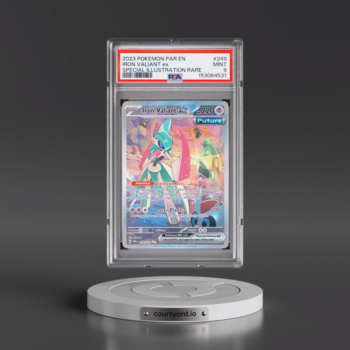 2023 Pokémon Par EN-Paradox Rift #249 Iron Valiant EX - Holo Special Illustration Rare (PSA 9 MINT)