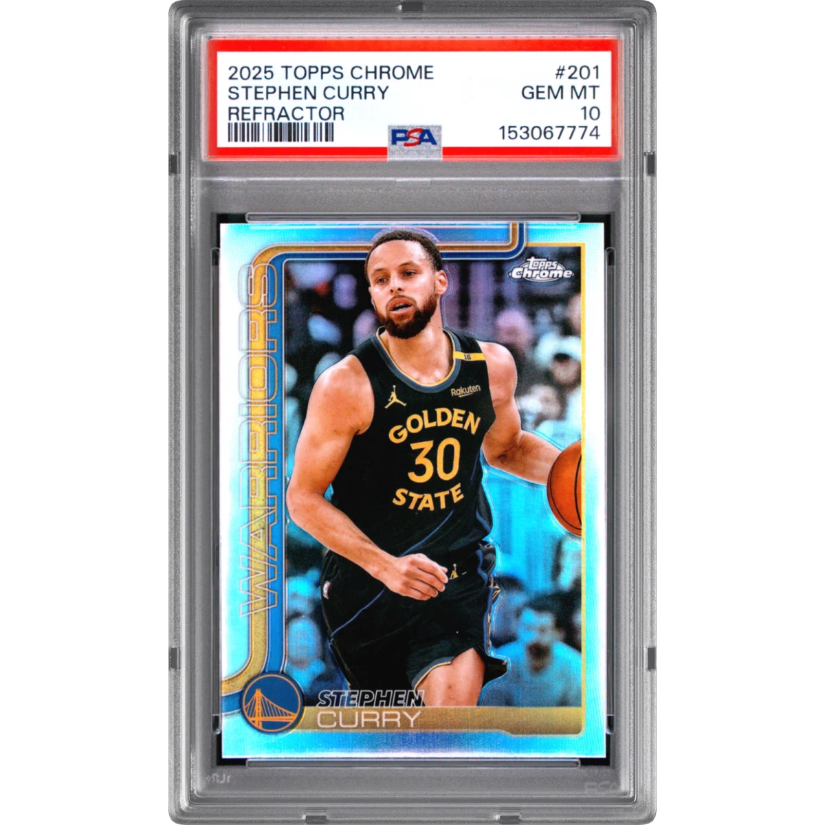 2025 Topps Chrome #201 Stephen Curry - Refractor (PSA 10 GEM MINT)