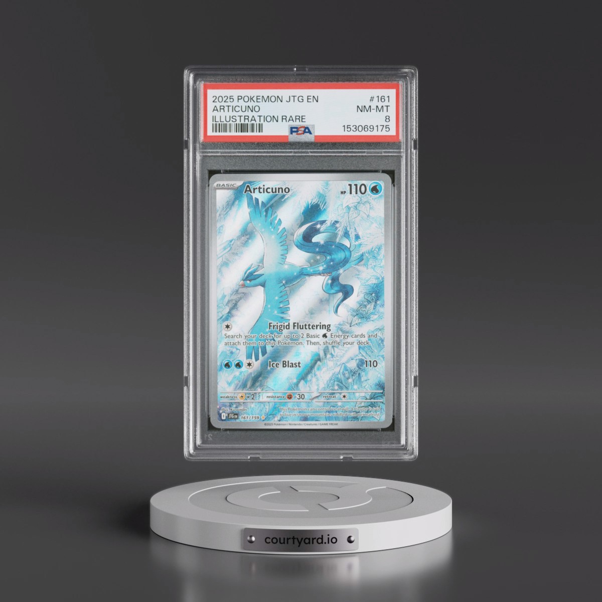 2025 Pokémon Jtg EN-Journey Together #161 Articuno - Illustration Rare (PSA 8 NM-MT)