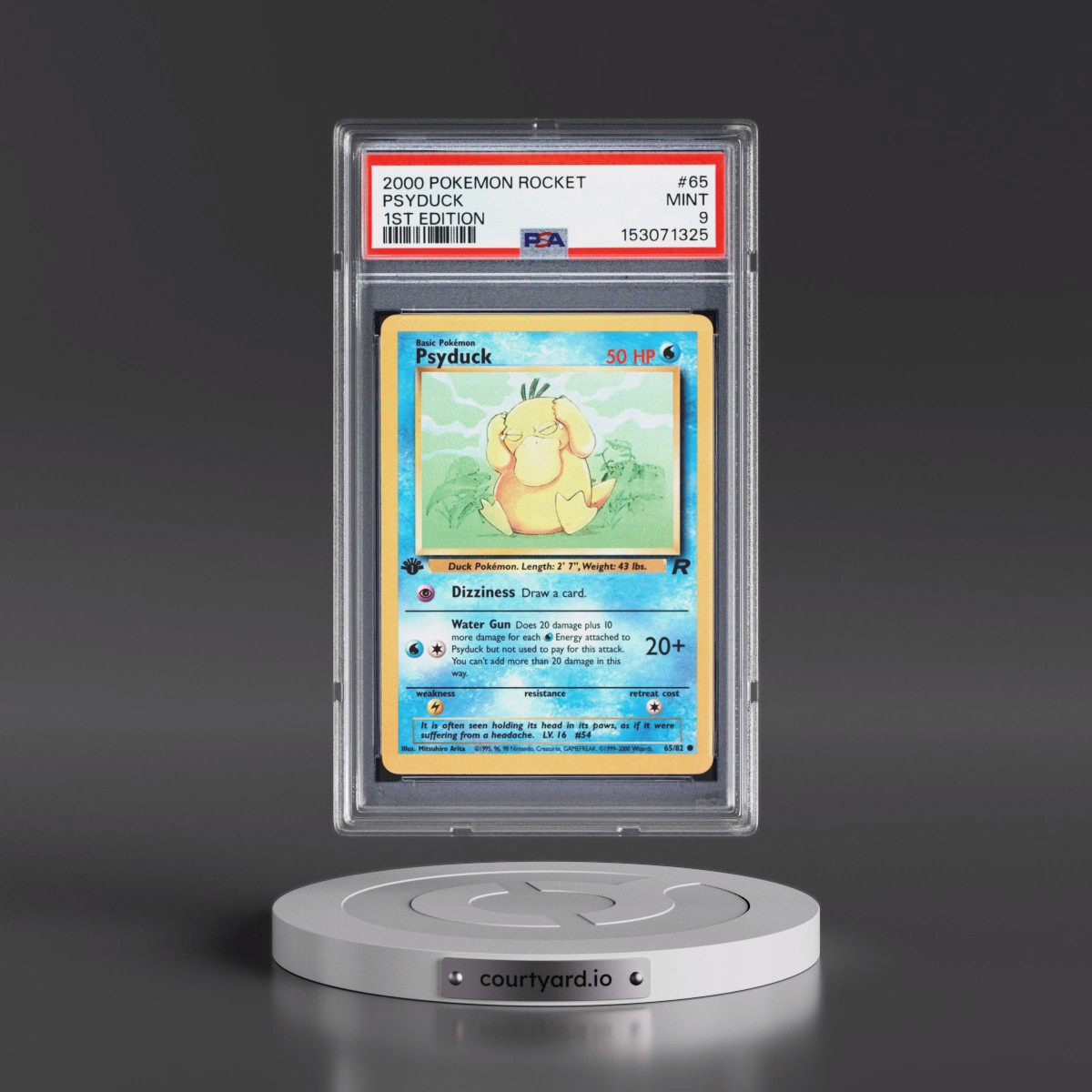 2000 Pokémon Rocket #65 Psyduck - 1st Edition (PSA 9 MINT)