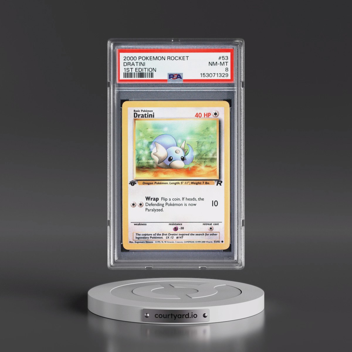 2000 Pokémon Rocket #53 Dratini - 1st Edition (PSA 8 NM-MT)