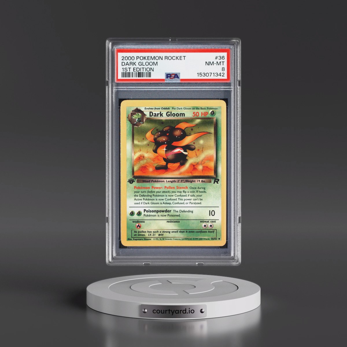 2000 Pokémon Rocket #36 Dark Gloom - 1st Edition (PSA 8 NM-MT)