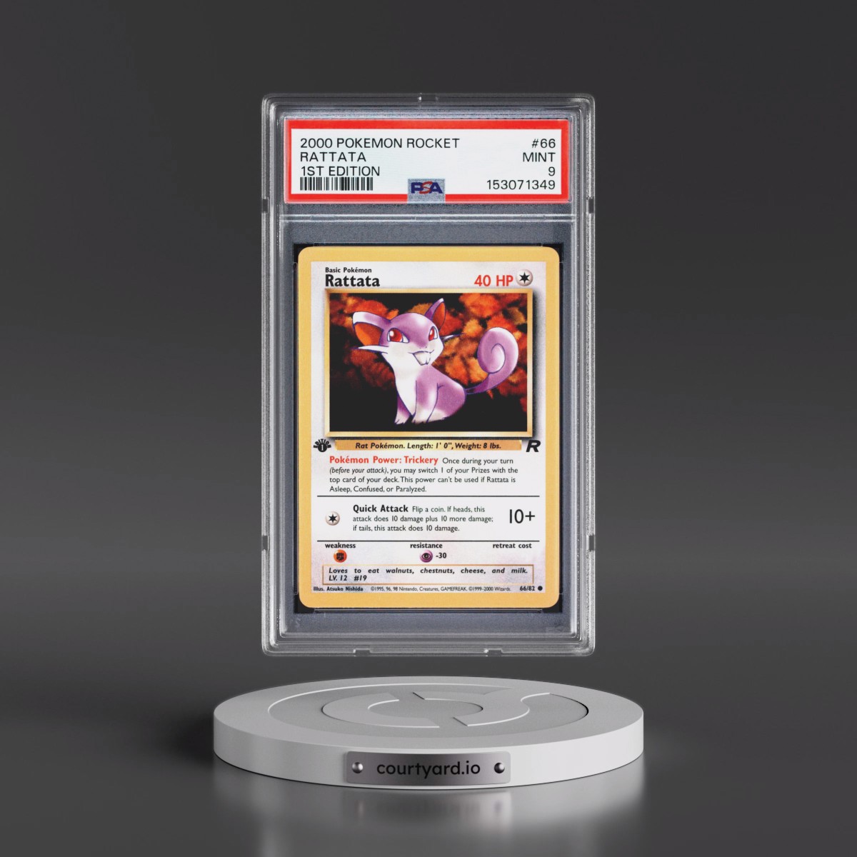 2000 Pokémon Rocket #66 Rattata - 1st Edition (PSA 9 MINT)