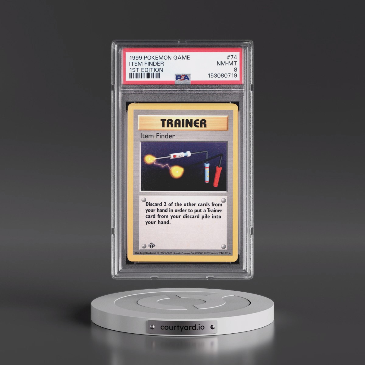 1999 Pokémon Game #74 Item Finder - 1st Edition (PSA 8 NM-MT)