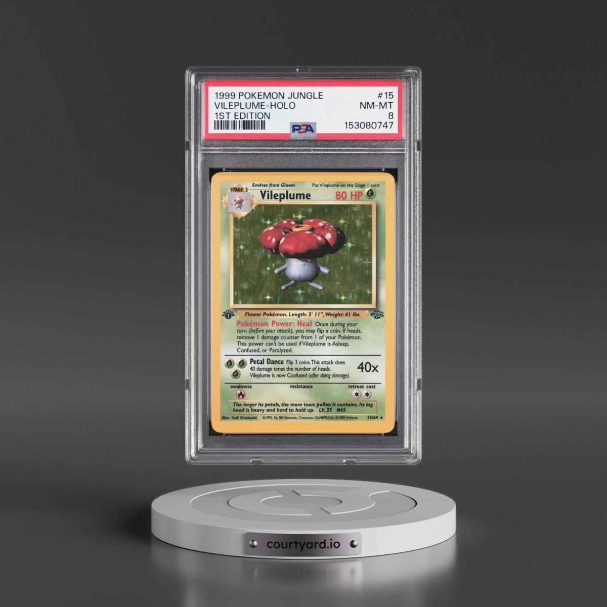 1999 Pokémon Jungle #15 Vileplume - 1st Edition Holo (PSA 8 NM-MT)
