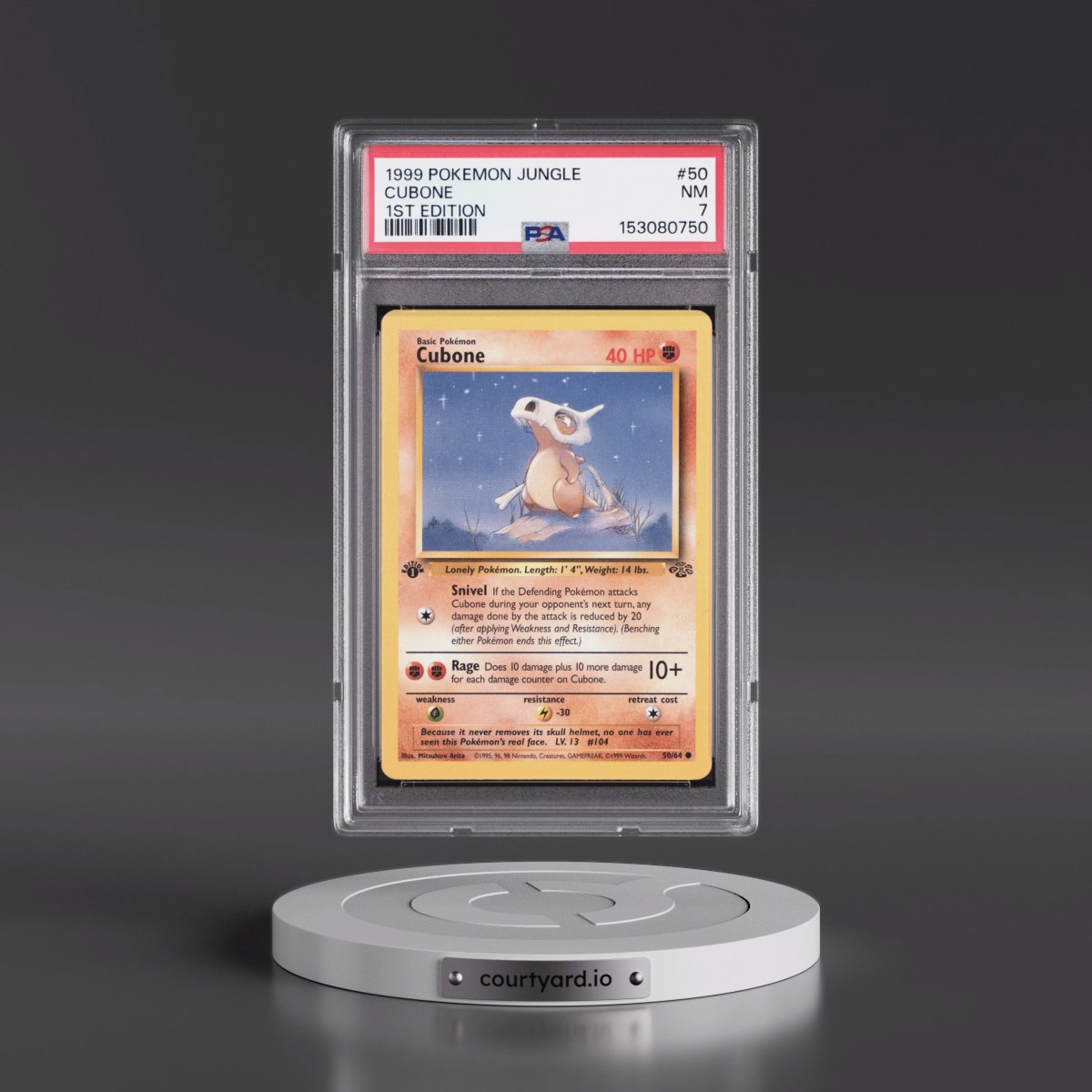 1999 Pokémon Jungle #50 Cubone - 1st Edition (PSA 7 NM)