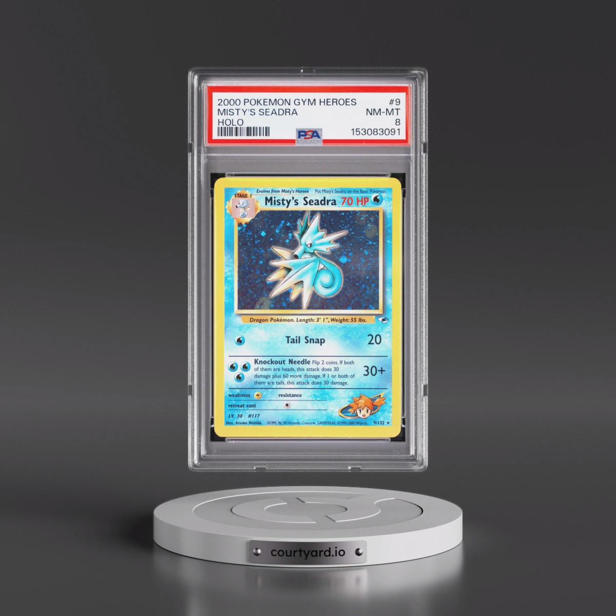 2000 Pokémon Gym Heroes #9 Misty's Seadra - Holo (PSA 8 NM-MT)