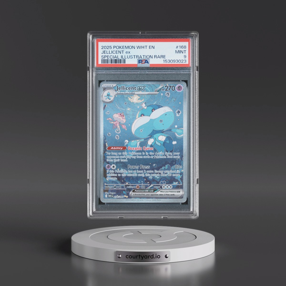 2025 Pokémon Wht EN-White Flare #168 Jellicent EX - Holo Special Illustration Rare (PSA 9 MINT)