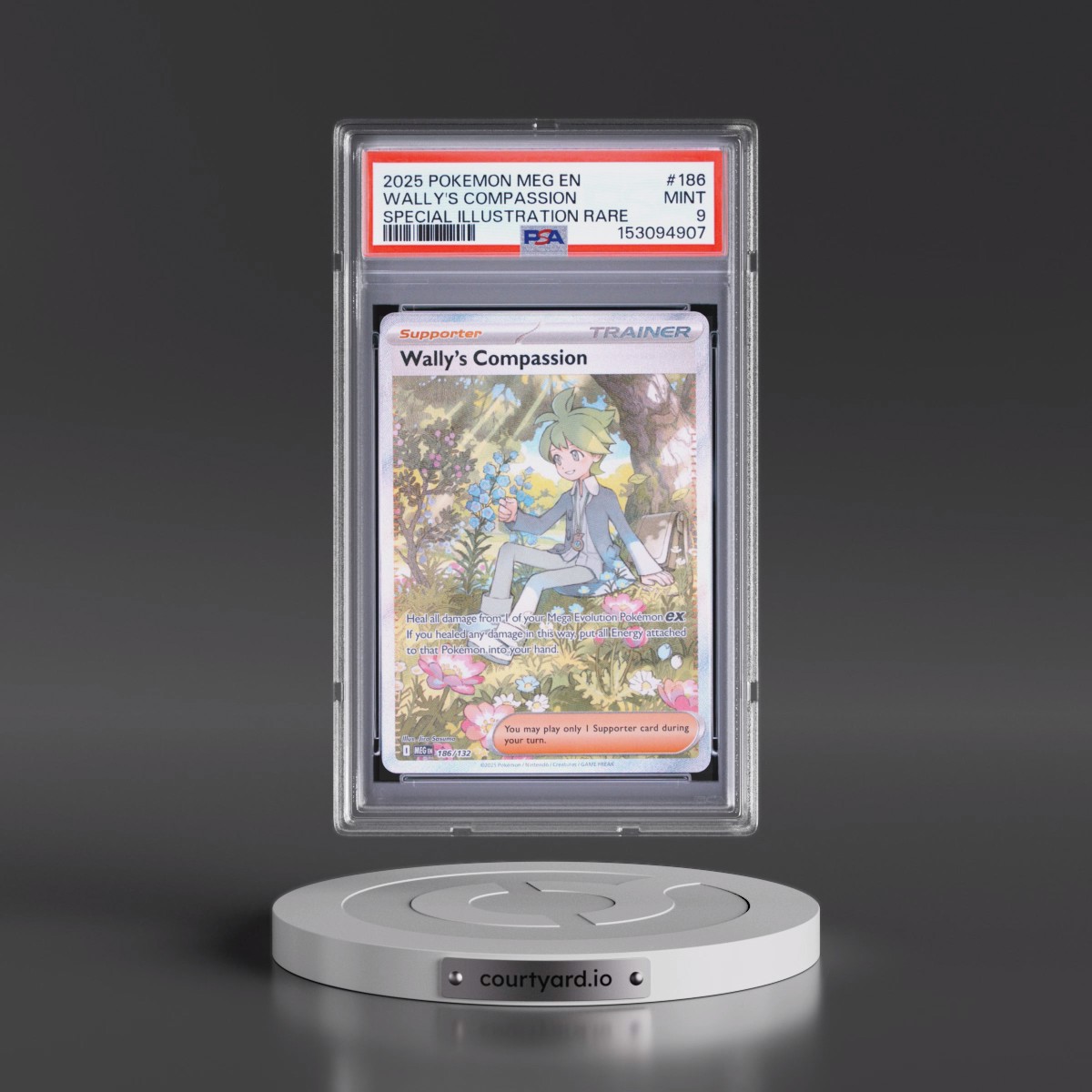 2025 Pokémon Meg EN-Mega Evolution #186 Wally's Compassion - Special Illustration Rare (PSA 9 MINT)