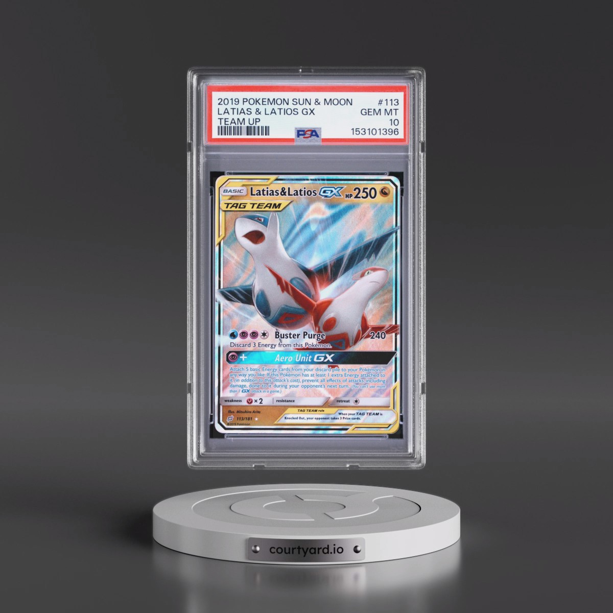 2019 Pokémon Sun & Moon Team Up #113 Latias & Latios GX - Holo (PSA 10 GEM MINT)
