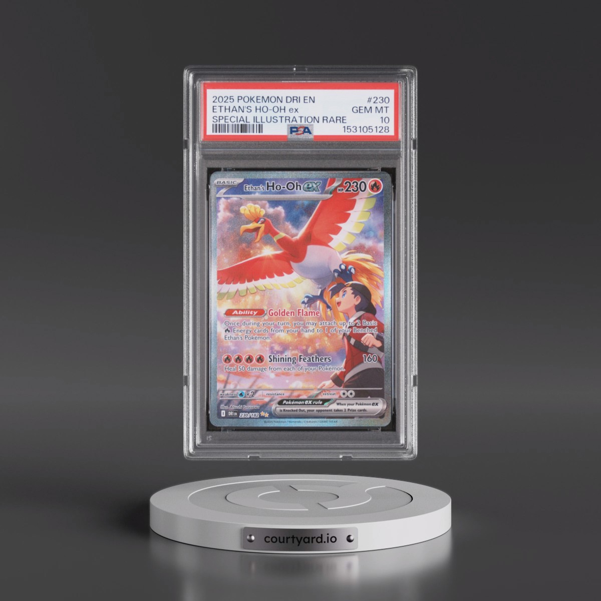 2025 Pokémon Dri EN-Destined Rivals Ethan's HO-Oh EX - Holo Special Illustration Rare #230 PSA 10