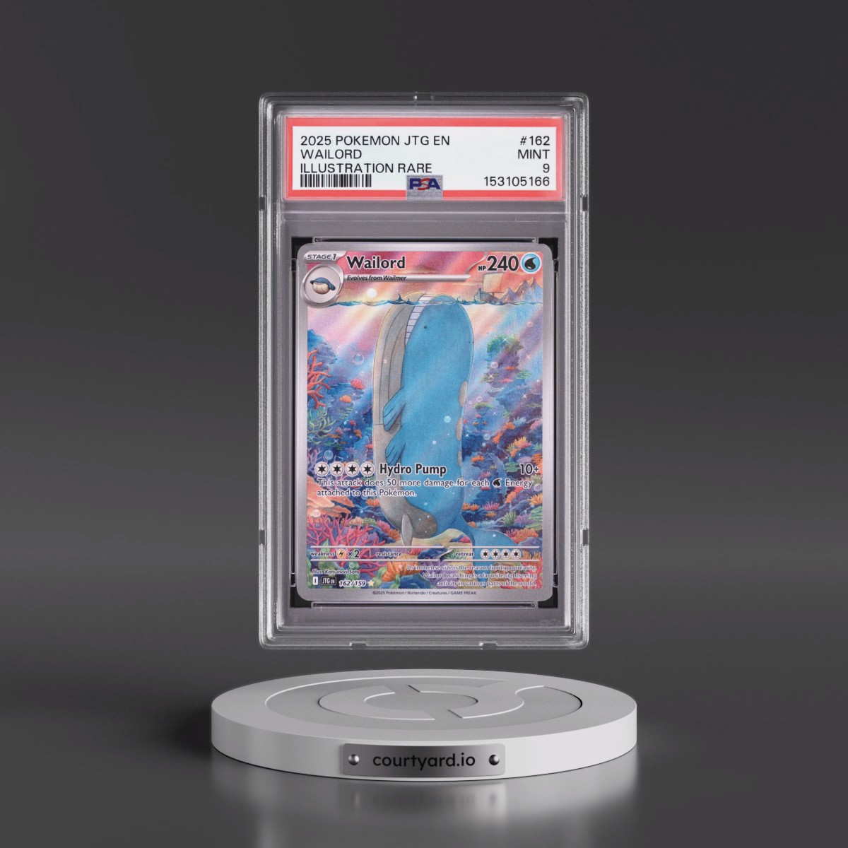 2025 Pokémon Jtg EN-Journey Together #162 Wailord - Illustration Rare (PSA 9 MINT)