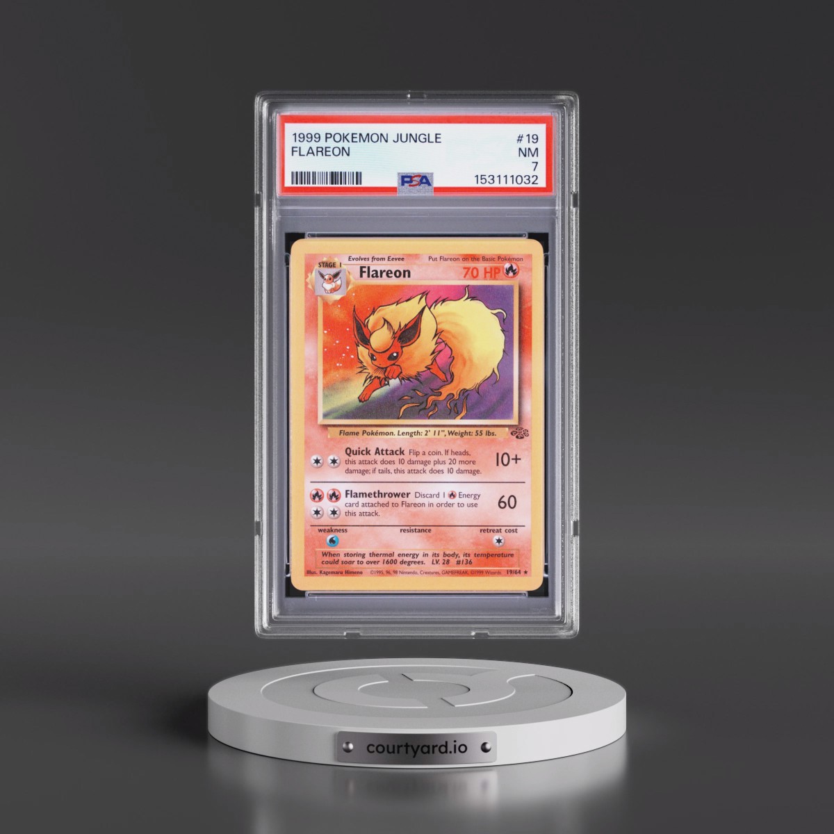 1999 Pokémon Jungle #19 Flareon (PSA 7 NM)