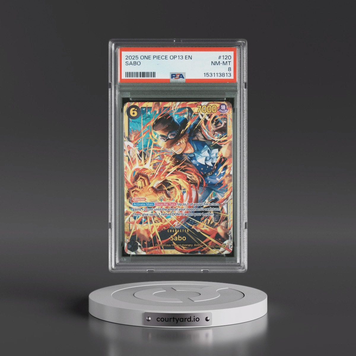 2025 One Piece OP13-Carrying on His Will #120 Sabo (PSA 8 NM-MT)