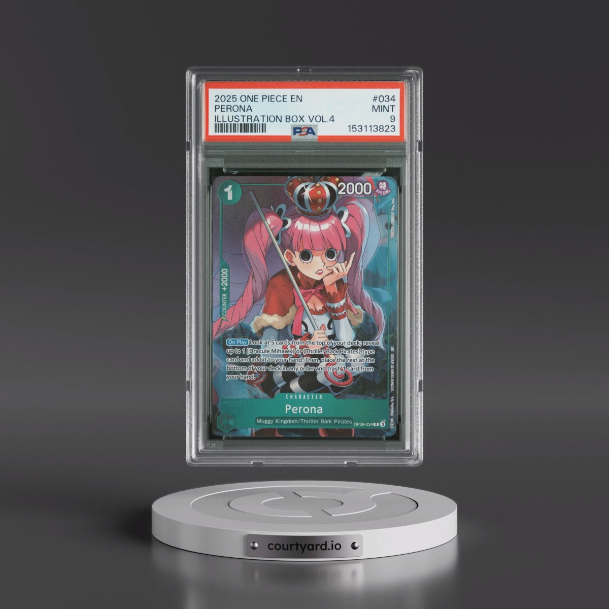 2025 One Piece Promos #034 Perona - Illustration Box Vol.4 (PSA 9 MINT)