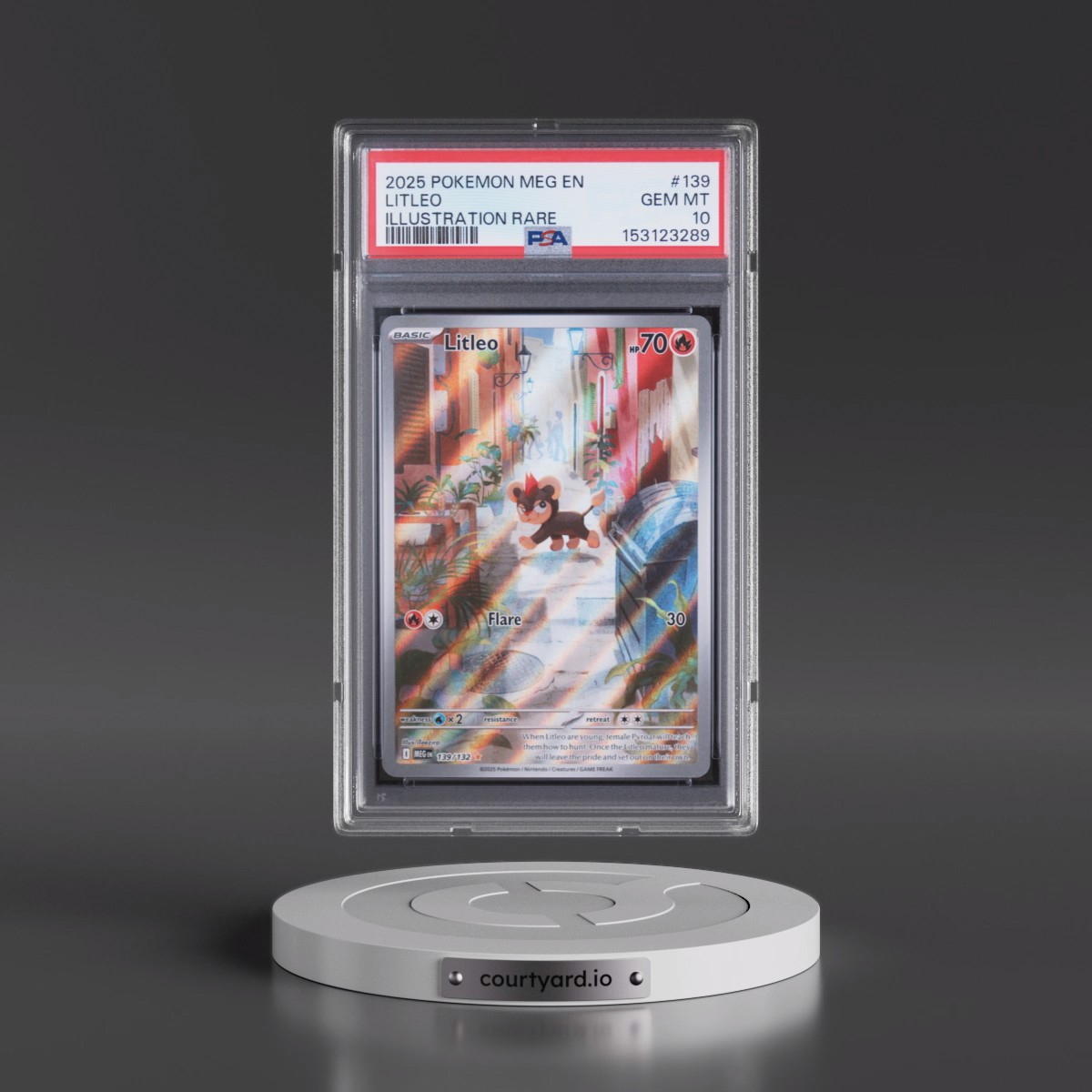 2025 Pokémon Meg EN-Mega Evolution #139 Litleo - Illustration Rare (PSA 10 GEM MINT)