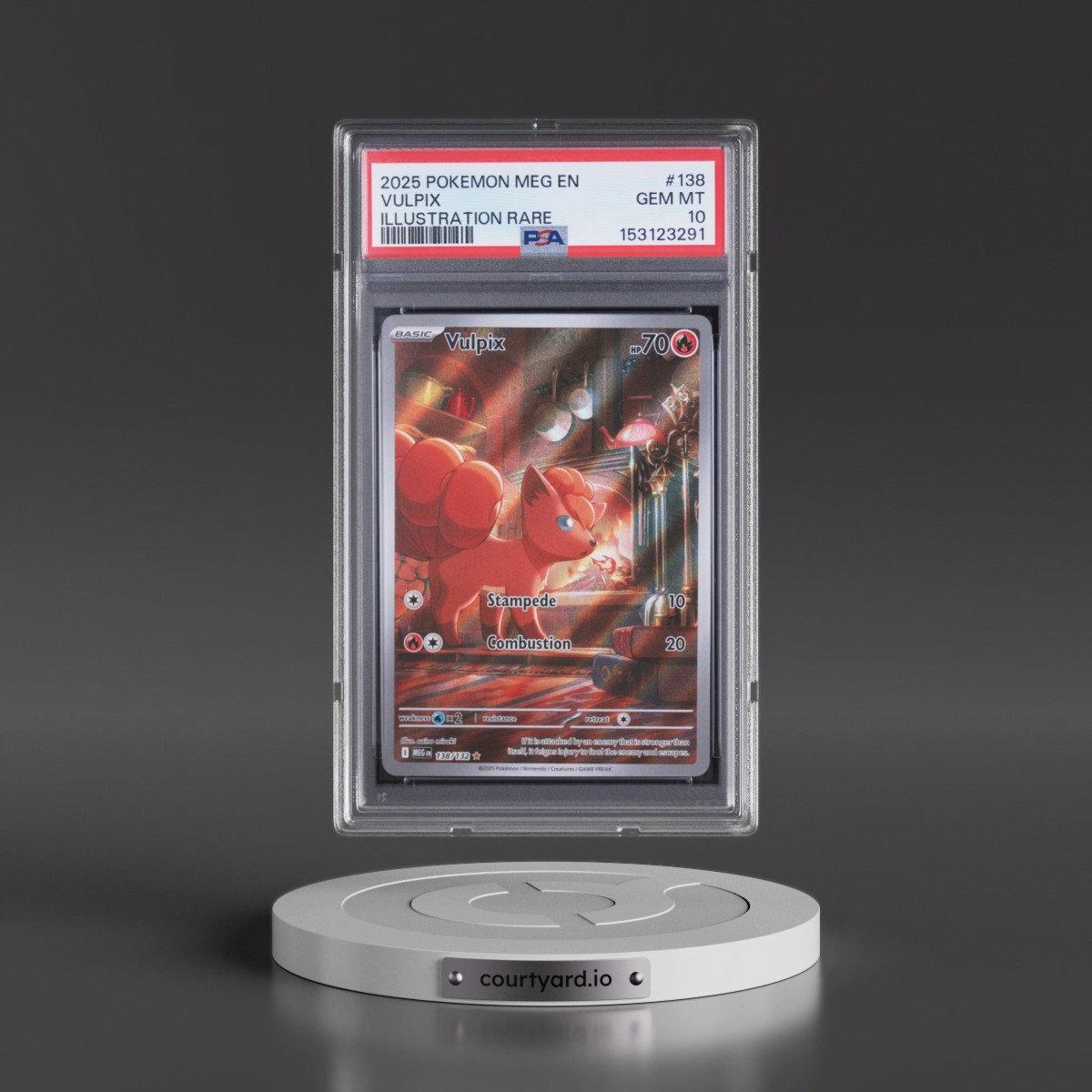2025 Pokémon Meg EN-Mega Evolution #138 Vulpix - Illustration Rare (PSA 10 GEM MINT)