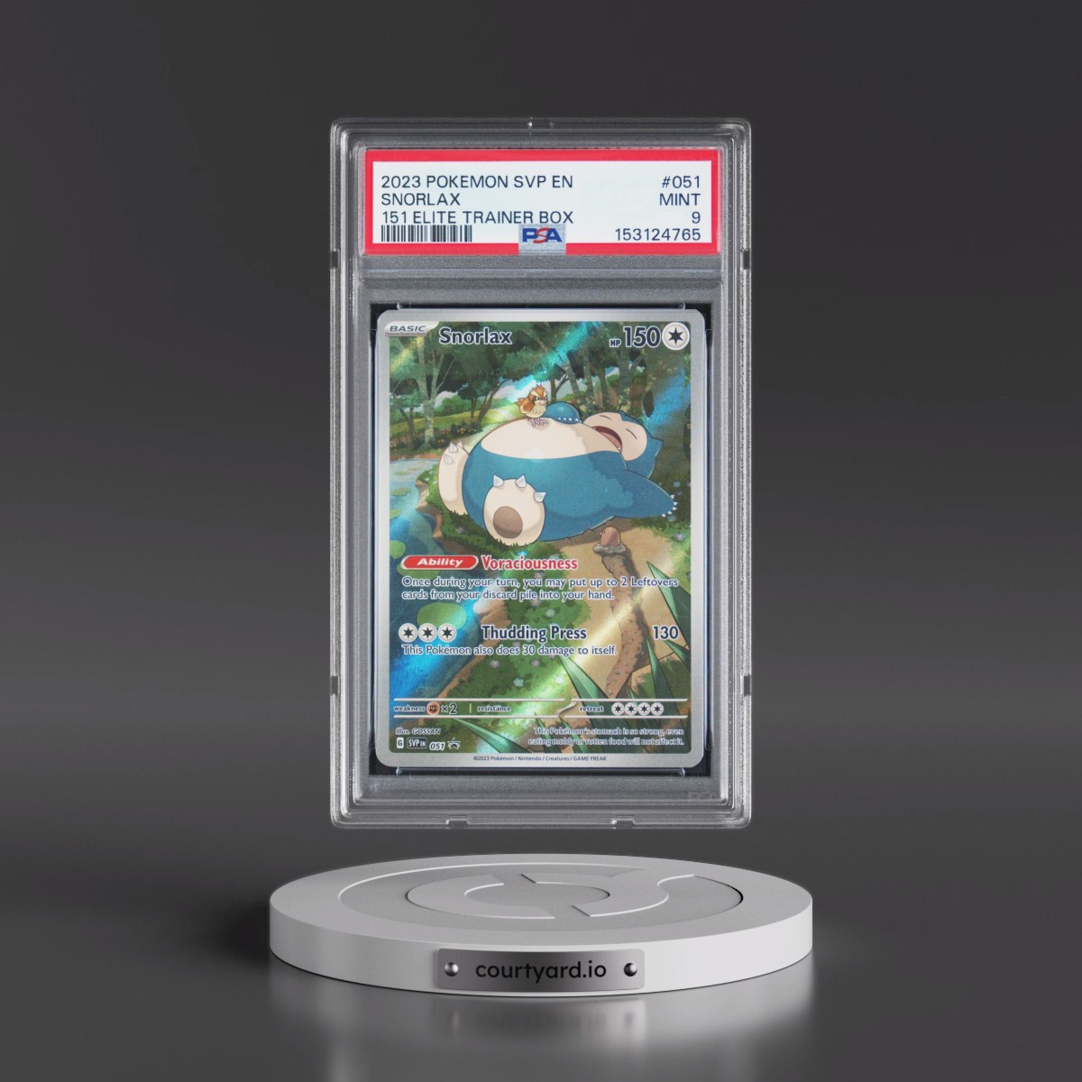 2023 Pokémon Svp EN-SV Black Star Promo #051 Snorlax - 151 Elite Trainer Box (PSA 9 MINT)