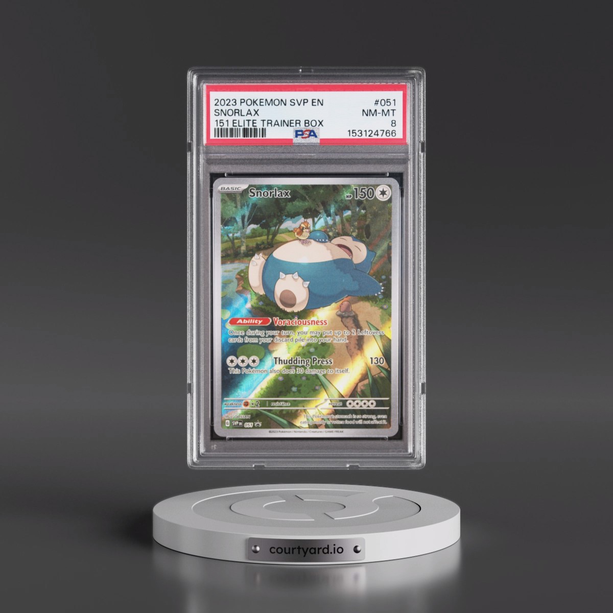 2023 Pokémon Svp EN-SV Black Star Promo #051 Snorlax - 151 Elite Trainer Box (PSA 8 NM-MT)