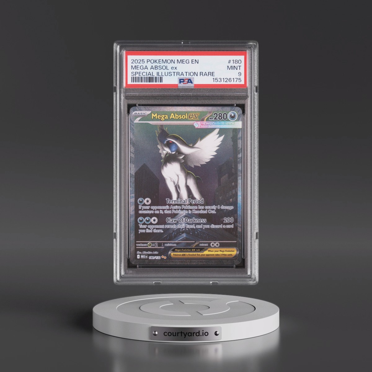 2025 Pokémon Meg EN-Mega Evolution #180 Mega Absol EX - Holo Special Illustration Rare (PSA 9 MINT)