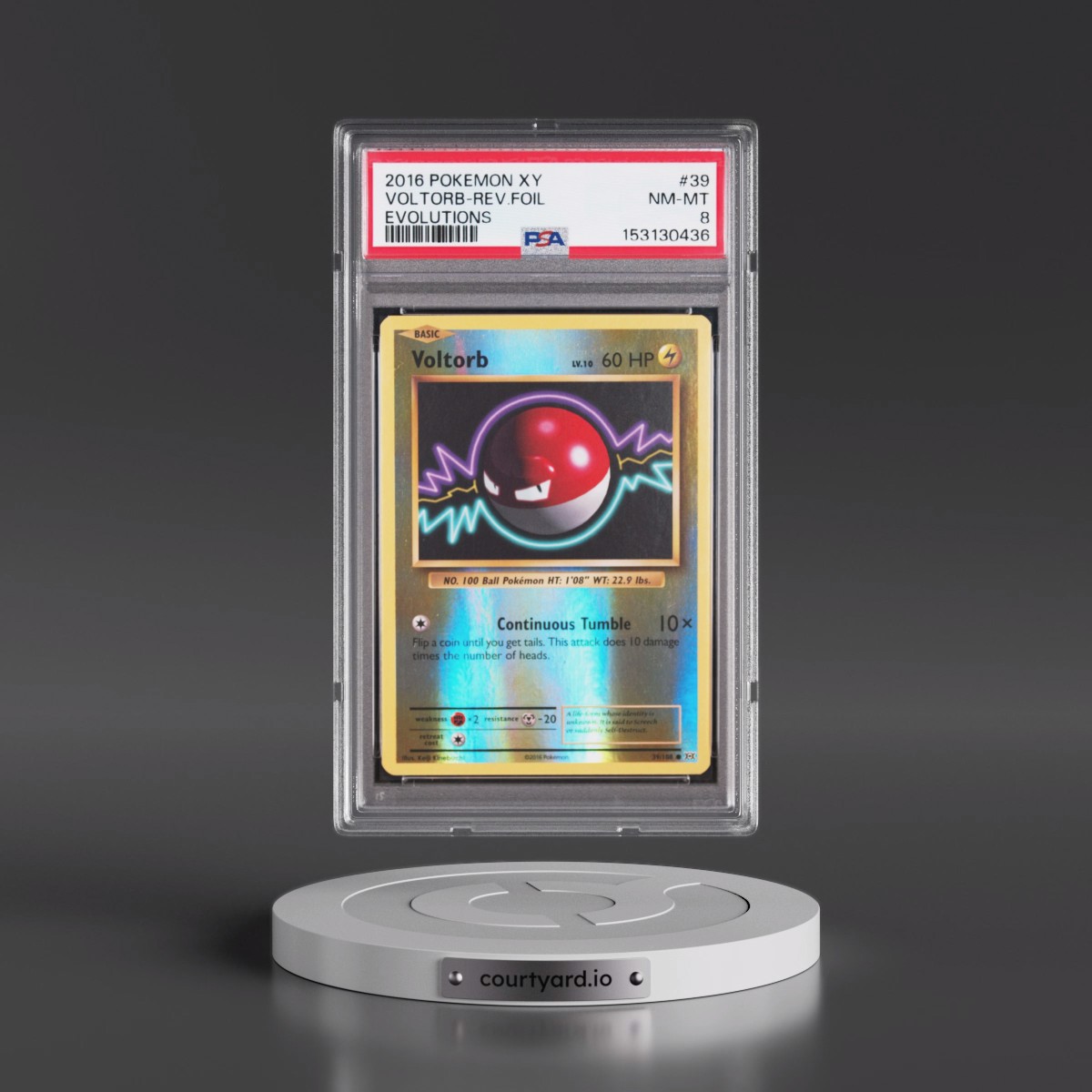 2016 Pokémon XY Evolutions #39 Voltorb - Reverse Foil (PSA 8 NM-MT)