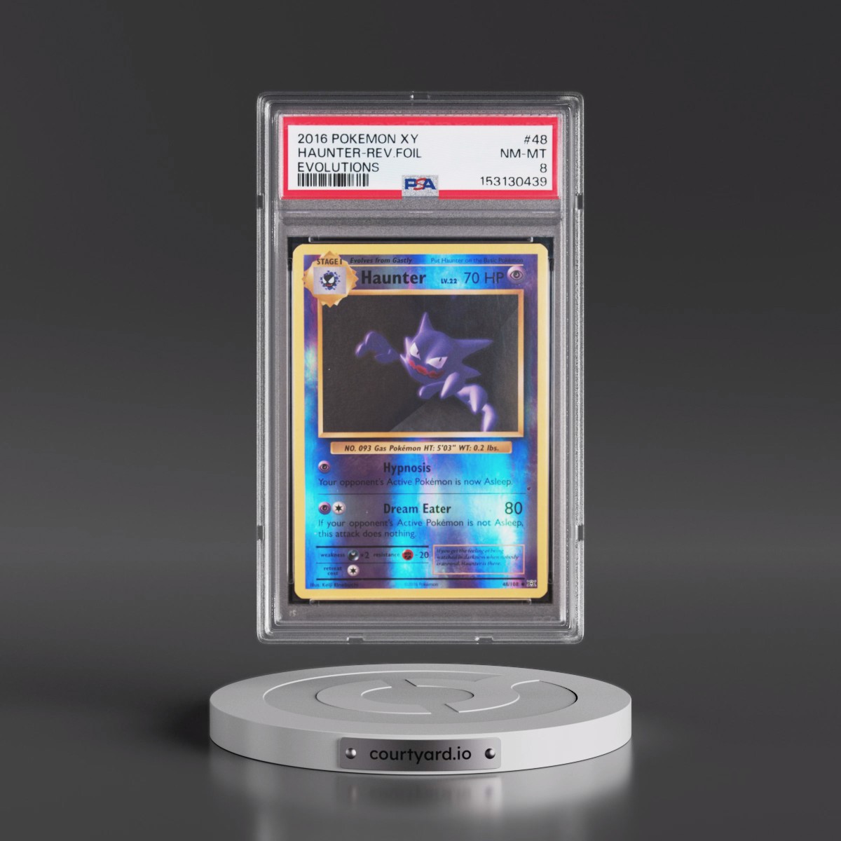 2016 Pokémon XY Evolutions #48 Haunter - Reverse Foil (PSA 8 NM-MT)