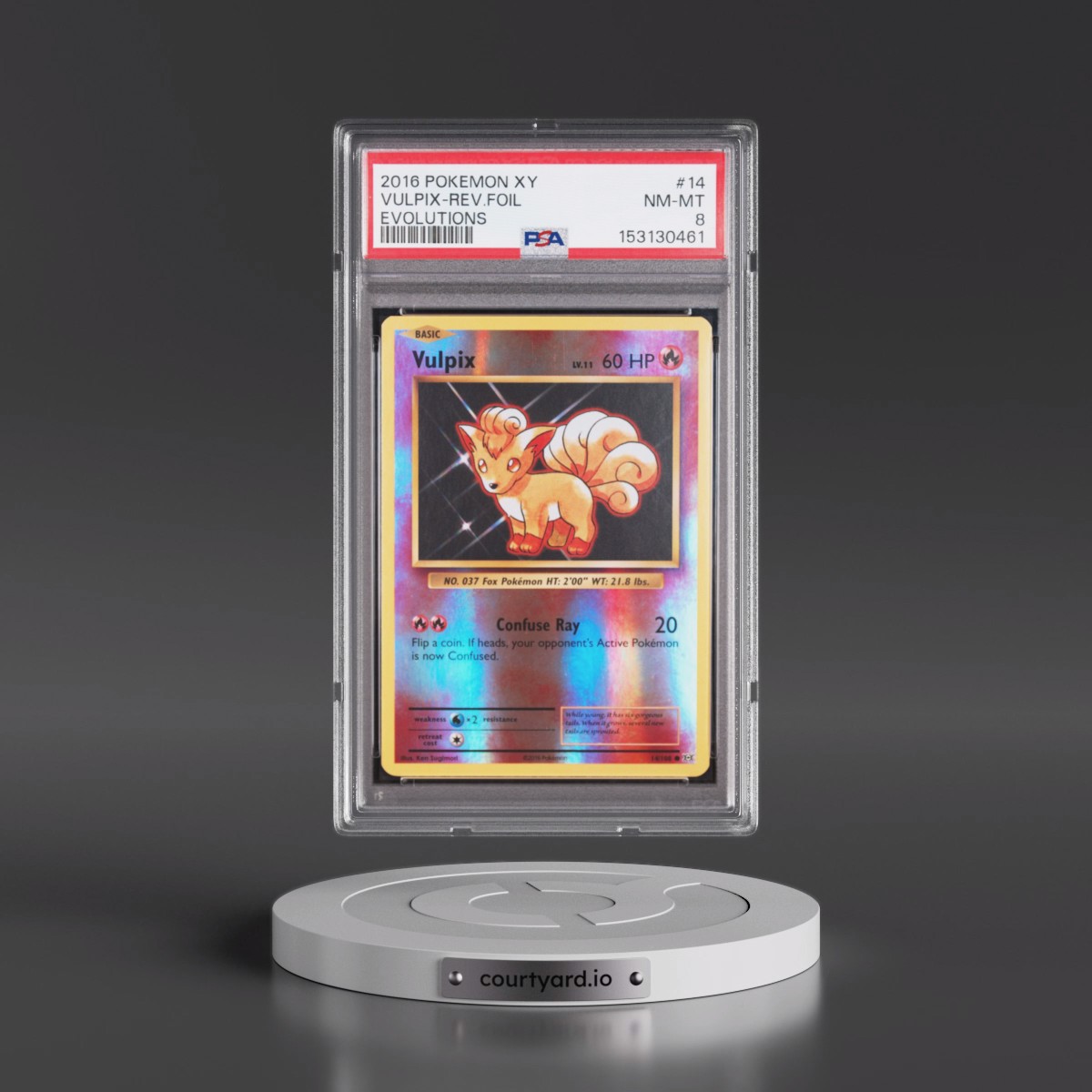 2016 Pokémon XY Evolutions #14 Vulpix - Reverse Foil (PSA 8 NM-MT)