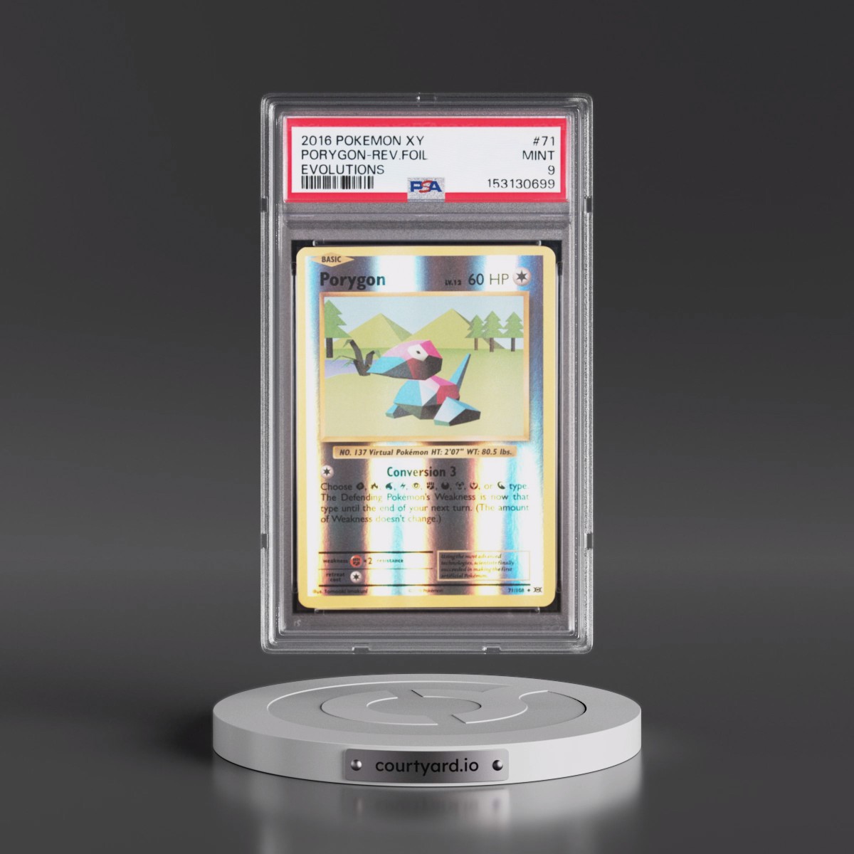 2016 Pokémon XY Evolutions #71 Porygon - Reverse Foil (PSA 9 MINT)