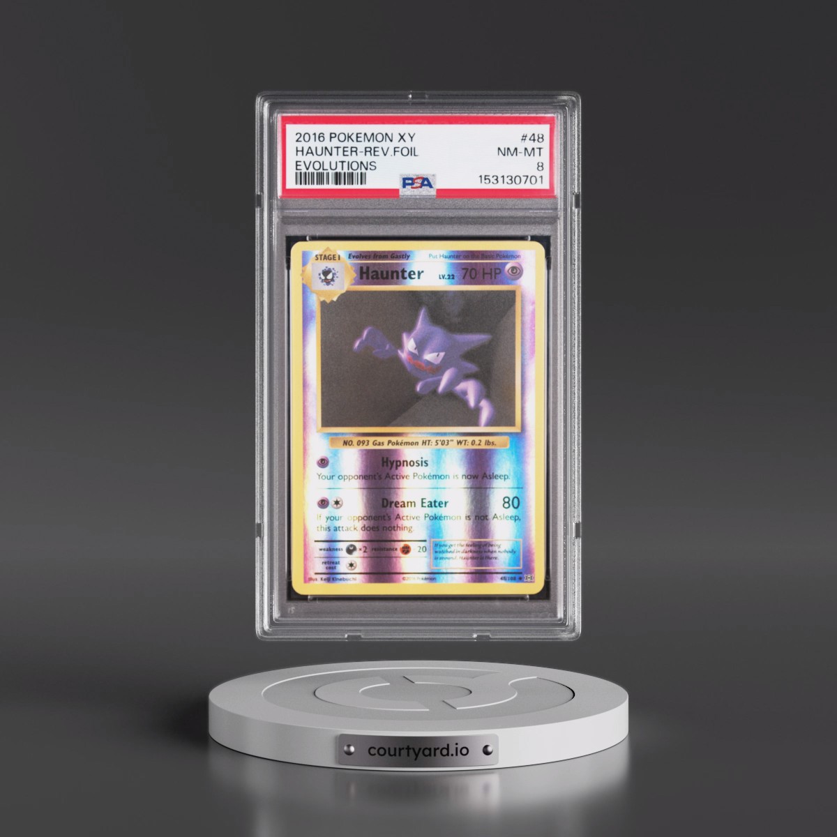 2016 Pokémon XY Evolutions #48 Haunter - Reverse Foil (PSA 8 NM-MT)