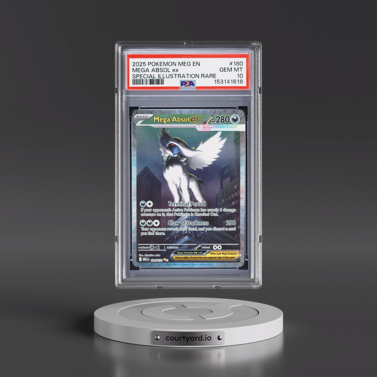 2025 Pokémon Meg EN-Mega Evolution #180 Mega Absol EX - Holo Special Illustration Rare (PSA 10 GEM MINT)