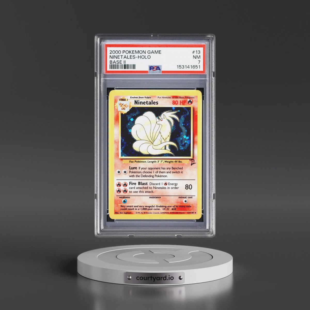 2000 Pokémon Game Base II #13 Ninetales - Holo (PSA 7 NM)