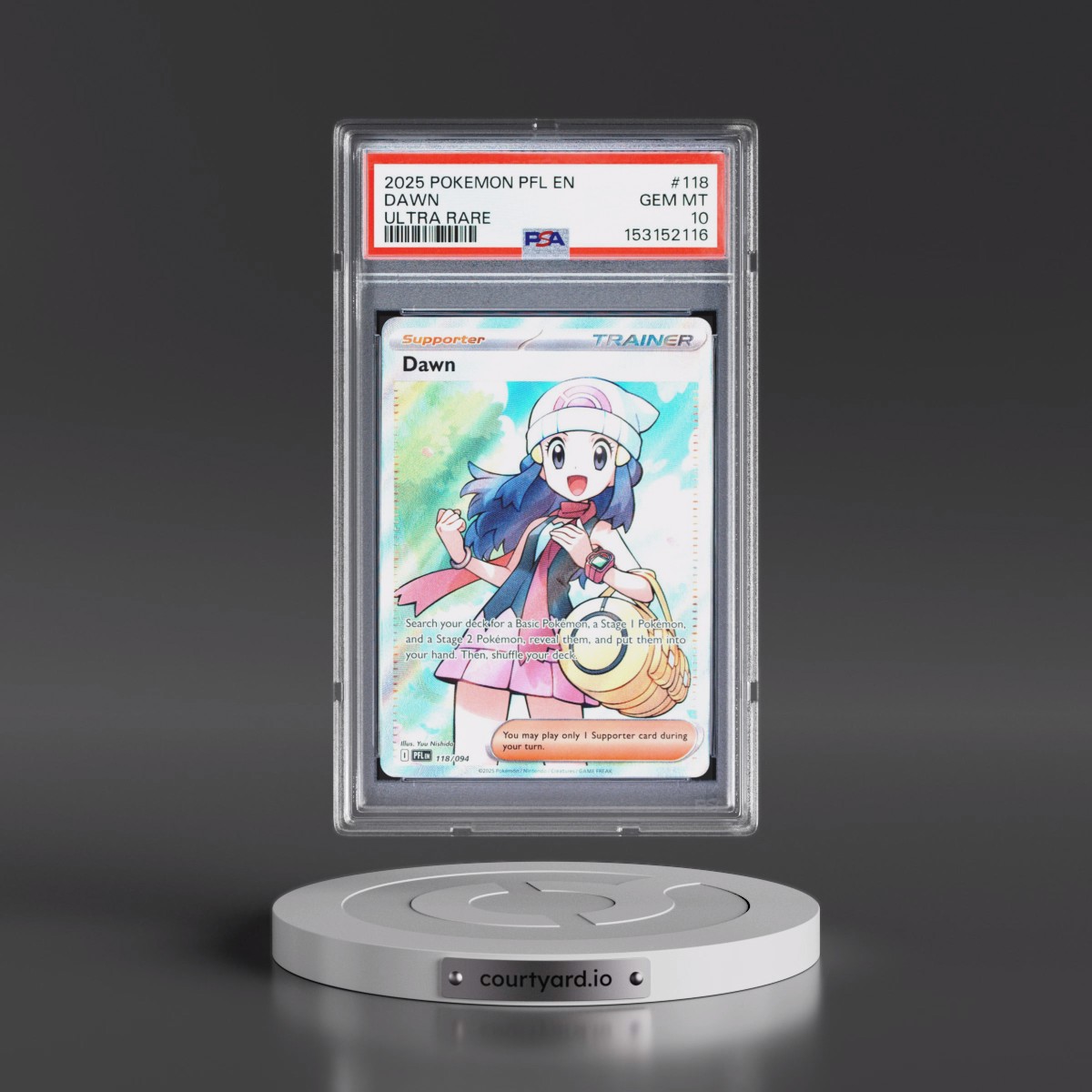 2025 Pokémon Pfl EN-Phantasmal Flames #118 Dawn - Ultra Rare (PSA 10 GEM MINT)