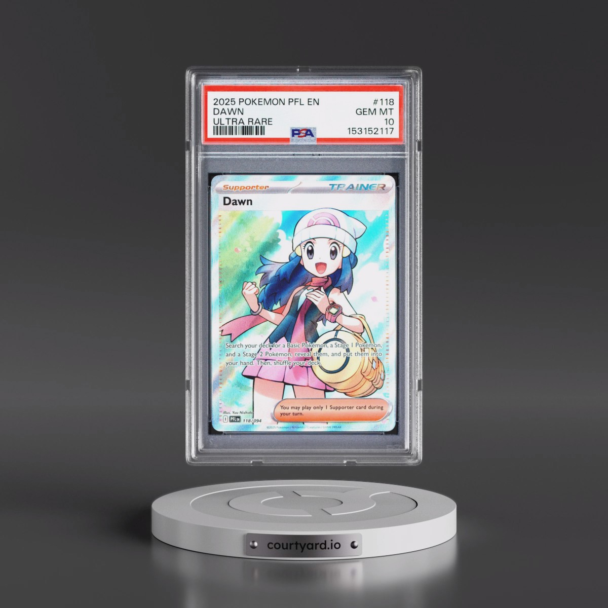 2025 Pokémon Pfl EN-Phantasmal Flames #118 Dawn - Ultra Rare (PSA 10 GEM MINT)
